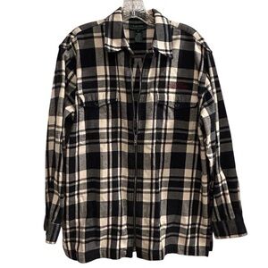 Lauren Ralph Lauren Women’s M Black‎ and White Plaid Flannel Full Zip Jacket
